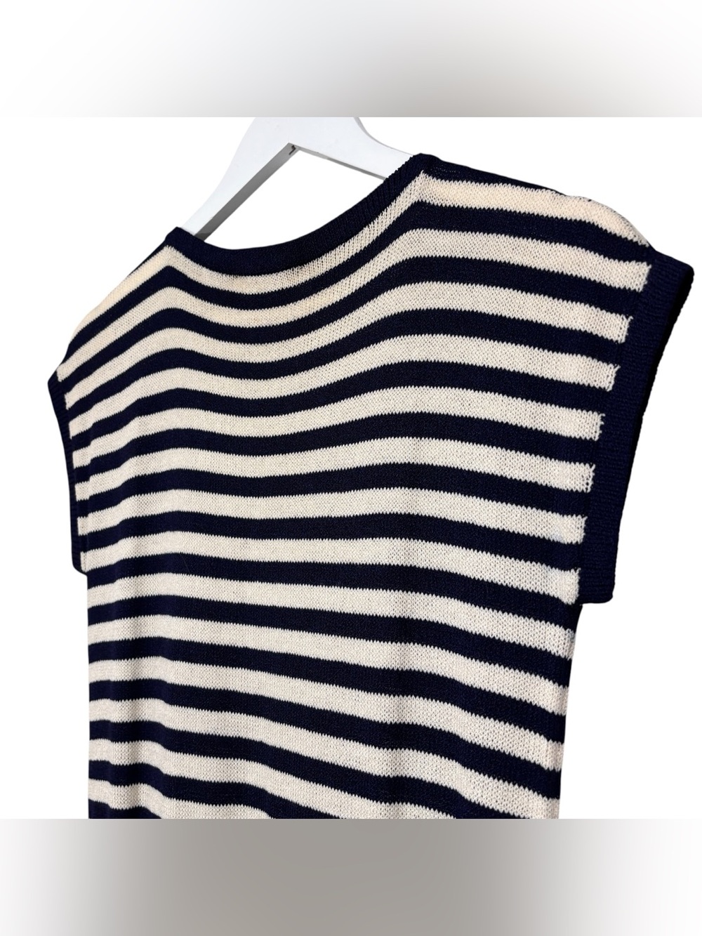 St John by Marie Gray Vintage Striped Navy Blue Knit Midi Dress Size 6 - Picture 10 of 14
